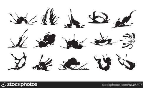 Cartoon speed effect. Comic explosion and fast move trace, smash punch and hit air dust game animation asset. Vector jump run flight energy motion and wind effect collection. Blast, boom smoke. Cartoon speed effect. Comic explosion and fast move trace, smash punch and hit air dust game animation asset. Vector jump run flight energy motion and wind effect collection