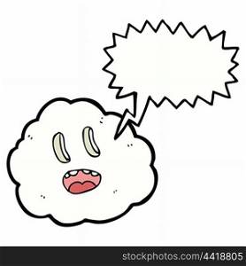 cartoon spooky cloud with speech bubble
