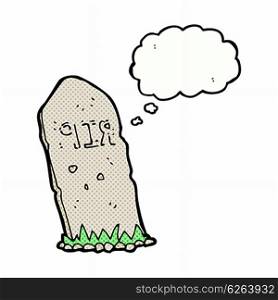 cartoon spooky grave with thought bubble