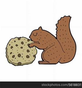 cartoon squirrel eating a cookie
