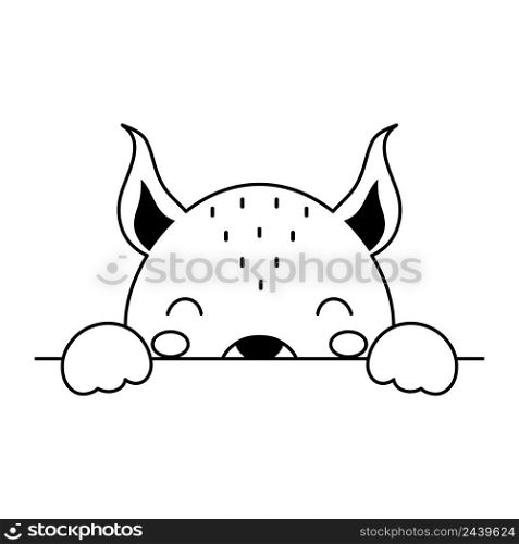 Cartoon squirrel face in Scandinavian style. Cute animal for kids t-shirts, wear, nursery decoration, greeting cards, invitations, poster, house interior. Vector stock illustration