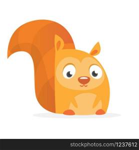 Cartoon squirrel on white background. Vector illustration