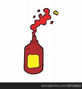 cartoon squirting ketchup bottle