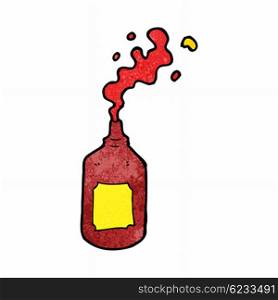 cartoon squirting ketchup bottle