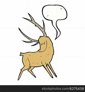 cartoon stag with speech bubble
