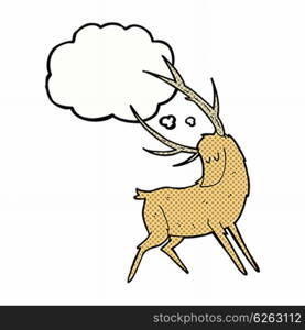 cartoon stag with thought bubble