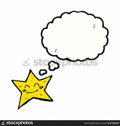 cartoon star character with thought bubble