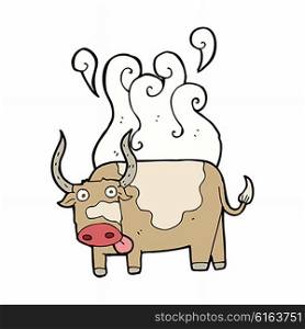 cartoon steaming bull