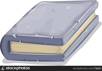 Cartoon Stone Book. Illustration of a cartoon book with stone cover