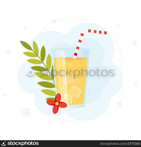 Cartoon summer tropical drink lemonade. vector illustration