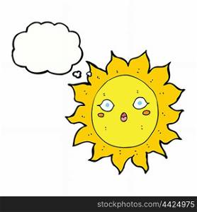 cartoon sun with thought bubble
