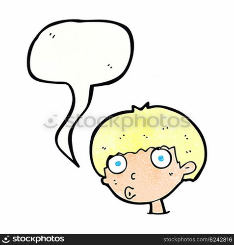 cartoon surprised boy with speech bubble