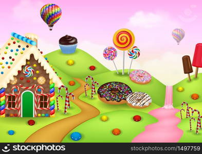 Cartoon sweet city land