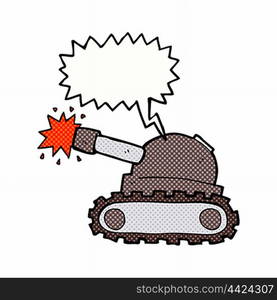 cartoon tank with speech bubble