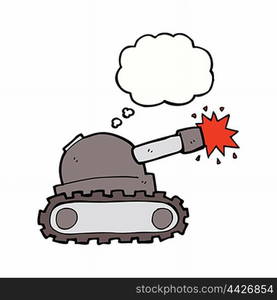 cartoon tank with thought bubble