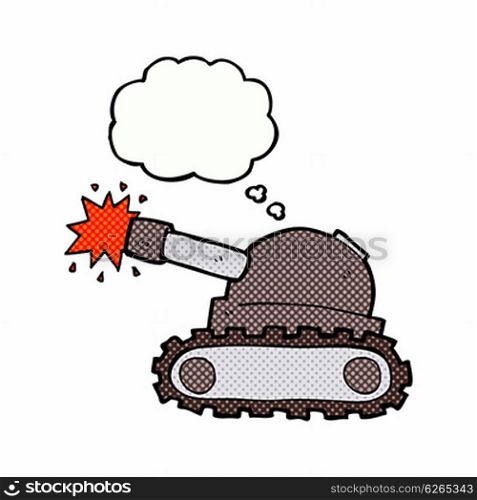 cartoon tank with thought bubble