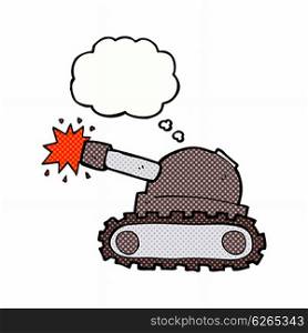 cartoon tank with thought bubble