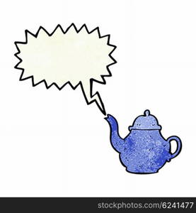 cartoon teapot with speech bubble