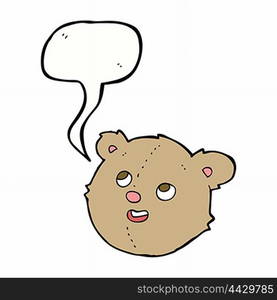 cartoon teddy bear head with speech bubble