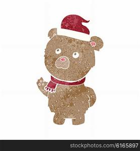 cartoon teddy bear wearing christmas hat