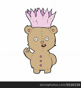 cartoon teddy bear wearing paper crown