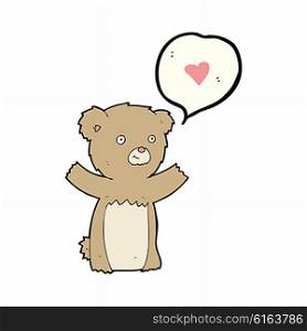 cartoon teddy bear with love heart