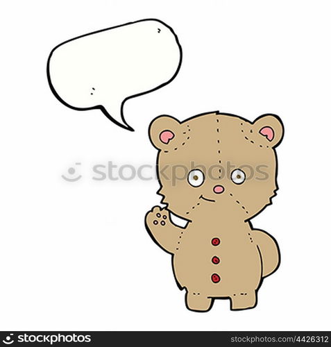 cartoon teddy bear with speech bubble