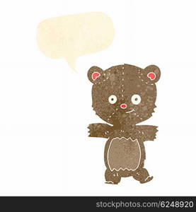 cartoon teddy bear with speech bubble