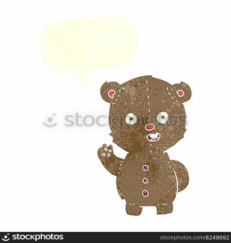 cartoon teddy bear with speech bubble