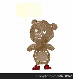 cartoon teddy bear with speech bubble