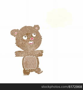 cartoon teddy bear with thought bubble