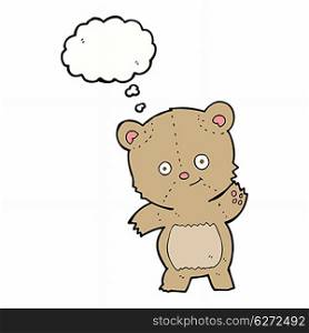 cartoon teddy bear with thought bubble