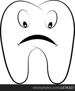 Cartoon teeth molars emotions face tooth comic smile anger fun ...