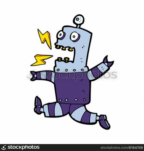 cartoon terrified robot