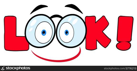 Cartoon Text Look With Glasses Smile