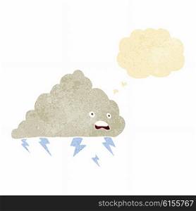 cartoon thundercloud with thought bubble