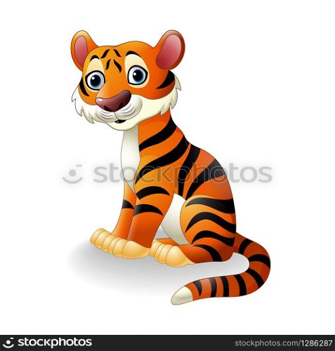 Cartoon tiger sitting