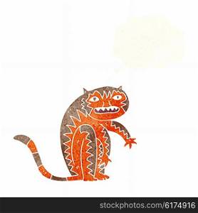 cartoon tiger with thought bubble