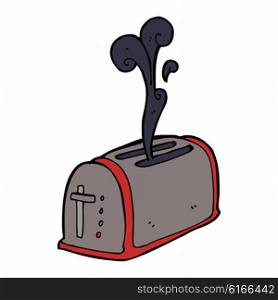cartoon toaster burning toast