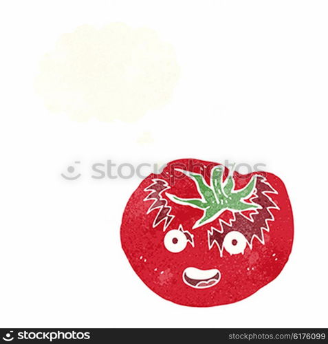 cartoon tomato with thought bubble