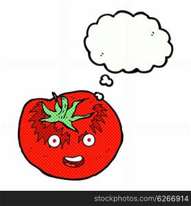 cartoon tomato with thought bubble