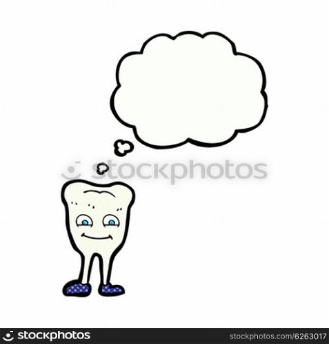 cartoon tooth with thought bubble