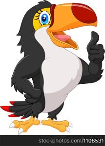 Cartoon toucan gives thumb up