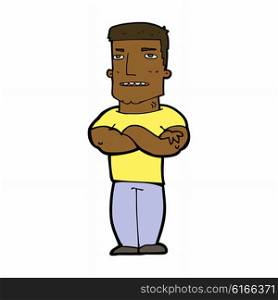 cartoon tough guy with folded arms