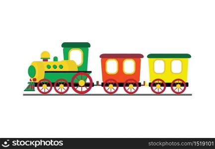 Cartoon toy train with colorful blocks isolated on white background,vector illustration.