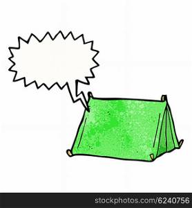 cartoon traditional tent with speech bubble