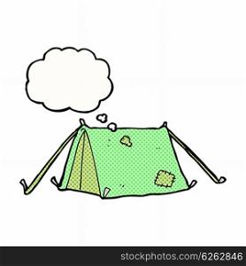 cartoon traditional tent with thought bubble