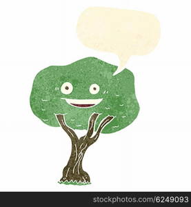 cartoon tree with speech bubble