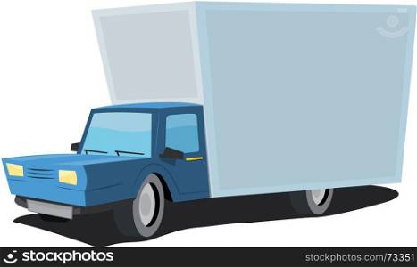 Cartoon Truck. Illustration of a cartoon truck with large copy space on it