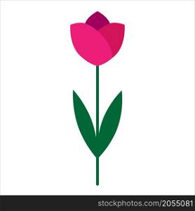 Cartoon tulip. Pink icon. Floral sign. Spring beautiful flower. Holiday symbol. Vector illustration. Stock image. EPS 10.. Cartoon tulip. Pink icon. Floral sign. Spring beautiful flower. Holiday symbol. Vector illustration. Stock image.